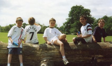Year Five Boys in School Grounds 2001